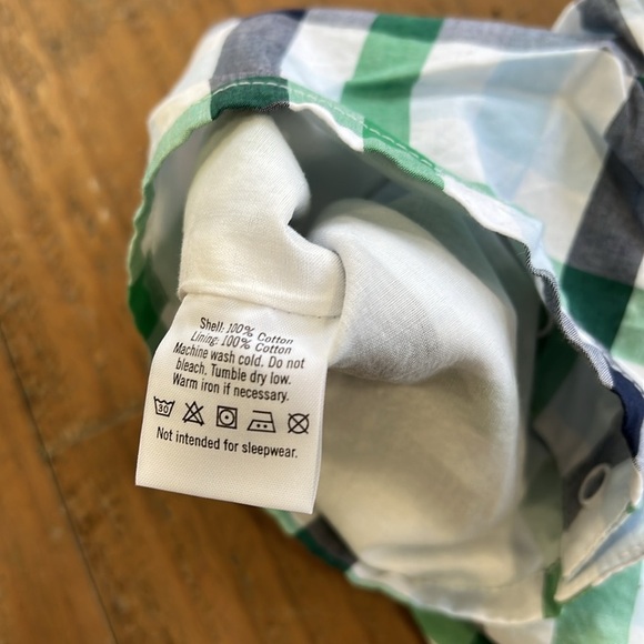 Janie and jack green plaid Jon Jon - Picture 5 of 6